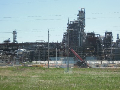エドモントン近郊の石油加工施設